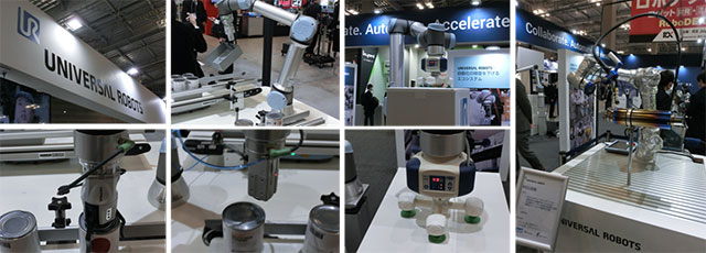 写真9. 協働ロボットの自動化事例などがデモ展示