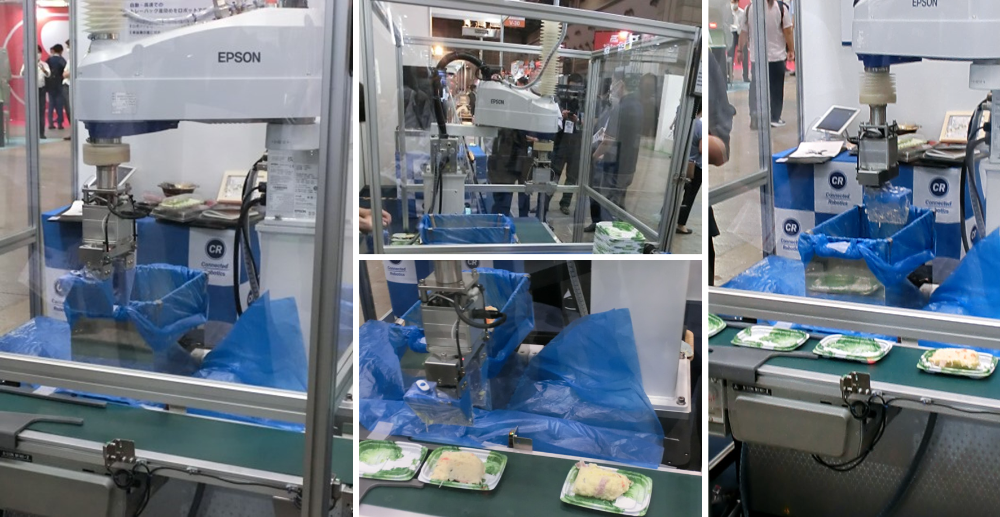 写真6 -2. 「惣菜盛付ロボット(Delibot)」 展示デモ機